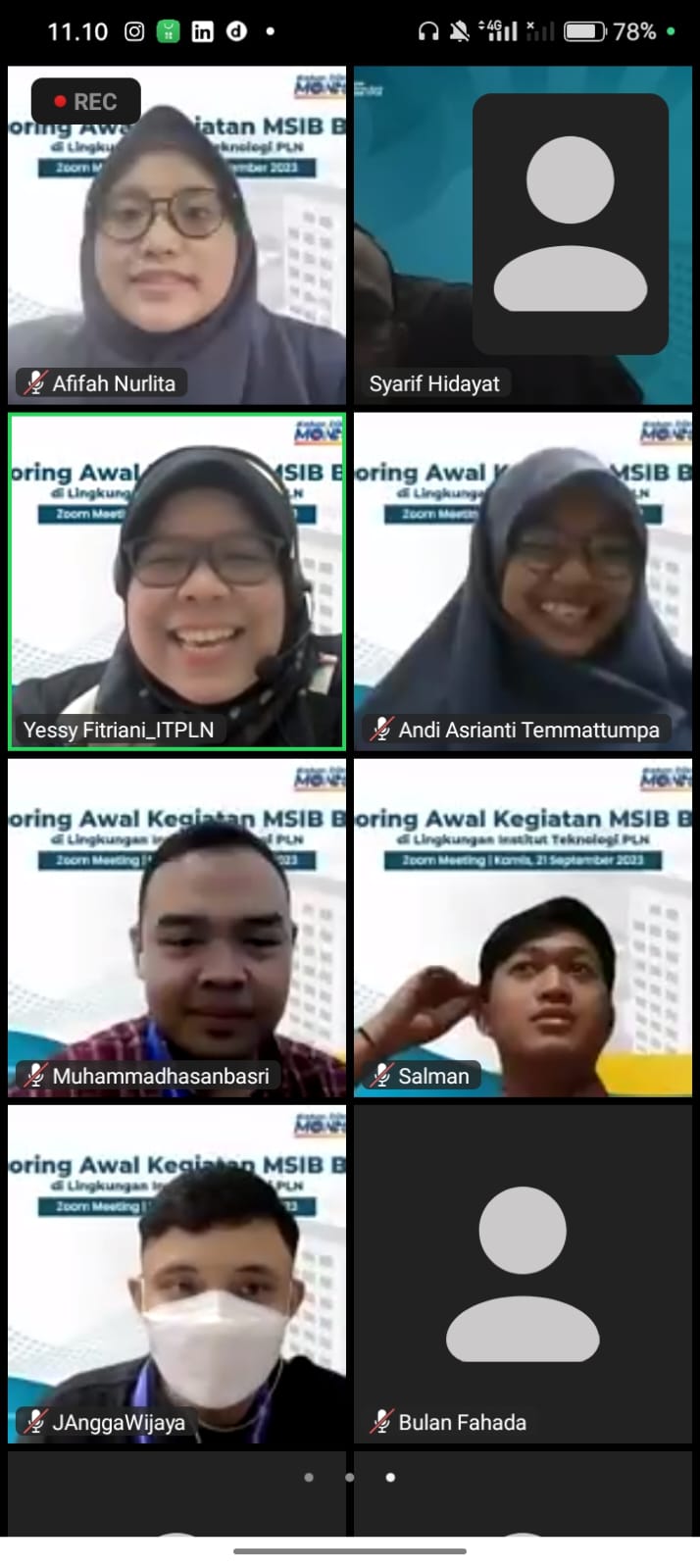 ITPLN Lakukan Mentoring Kegiatan Program Magang dan Studi Independen Bersertifikat (MSIB). Dok. Tangkapan Layar.